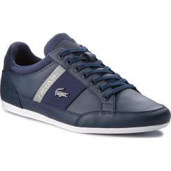 Sneakersy LACOSTE - Chaymon 318 3 Us Cam 7-36CAM0011178 Nvy/Gry. Niebieskie sneakersy męskie marki Lacoste, na co dzień, bez wzorów, z zamszu, bez zapięcia. W wyprzedaży za 359,00 zł.