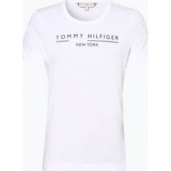 Tommy Hilfiger - T-shirt damski, biały. Białe t-shirty damskie TOMMY HILFIGER, l, z napisami, z bawełny, bez kołnierzyka. Za 139,95 zł.