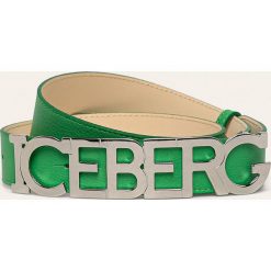 Iceberg - Pasek skórzany. Zielone paski damskie Iceberg, w paski, ze skóry. Za 799,90 zł.