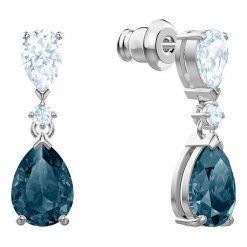 Swarovski - Kolczyki Vintage. Szare kolczyki damskie Swarovski, z kryształem, ze stali. W wyprzedaży za 139,90 zł.