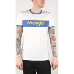 Wrangler B&Y Ringer Koszulka Biały. Białe podkoszulki męskie Wrangler, l, z nadrukiem, z bawełny. Za 82,95 zł.