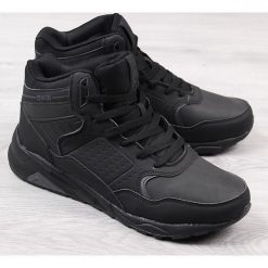 Buty sportowe męskie ocieplane czarne Big Star BB174196. Czarne buty sportowe męskie BIG STAR, bez zapięcia. Za 110,00 zł.