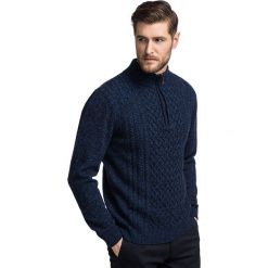 Sweter PATRIZIO SWGR000340. Pomarańczowe swetry męskie Giacomo Conti, m, bez wzorów, z wełny, z golfem, bez kaptura. Za 349,00 zł.