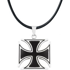 Łańcuszki męskie: etNox Hard and Heavy Black Iron Cross Wisiorek + Rzemyk standard