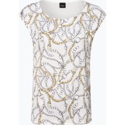 S.Oliver Black Label - T-shirt damski, biały. Czarne t-shirty damskie s.Oliver BLACK LABEL, s, z nadrukiem, z satyny, eleganckie, bez kołnierzyka. Za 169,95 zł.