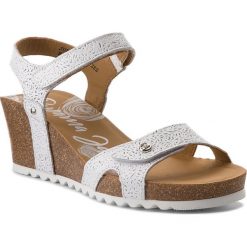 Sandały PANAMA JACK - Julia Roses B5 Blanco/White. Białe klapki damskie marki Panama Jack, bez wzorów, ze skóry, bez obcasa, na obcasie. Za 429,00 zł.