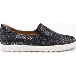 Caprice - Tenisówki. Niebieskie trampki damskie slip on marki Caprice, ze skóry. W wyprzedaży za 129,90 zł.