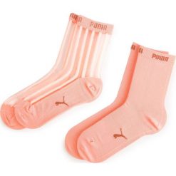 Zestaw 2 par wysokich skarpet damskich PUMA - 907366 Peach 04. Pomarańczowe skarpetki damskie Puma, bez wzorów, z elastanu. Za 39,00 zł.