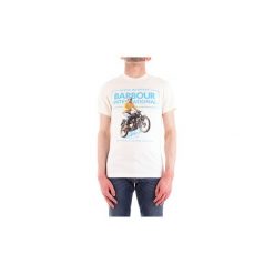 T-shirty z krótkim rękawem Barbour BATEE0367. Białe t-shirty męskie Barbour, s, bez wzorów, bez kołnierzyka, krótkie. Za 184,69 zł.