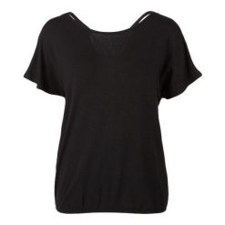 S.Oliver T-Shirt Damski 42 Czarny. Czarne koszulki damskie S.Oliver, s, bez wzorów, eleganckie, bez kołnierzyka. W wyprzedaży za 48,00 zł.