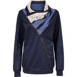 Bluza rozpinana bonprix ciemnoniebieski melanż. Niebieskie bluzy damskie marki bonprix, bez wzorów, bez rękawów, bez kaptura. Za 89,99 zł.