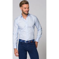 Koszula Niebieska w Mikrowzór Catalina. Niebieskie koszule męskie LANCERTO, na lato, m, z nadrukiem, z bawełny, eleganckie. Za 299,90 zł.