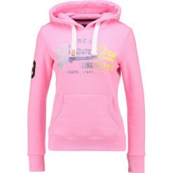 Bluzy damskie: Superdry VINTAGE LOGO STRIPE FADE Bluza z kapturem fluro pink marl
