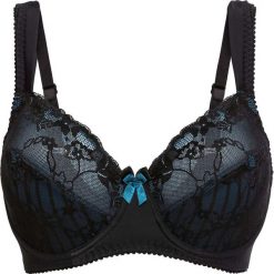 Biustonosz "minimizer" bonprix czarno-niebieskozielony morski. Czarne biustonosze bonprix, bez wzorów. Za 54,99 zł.