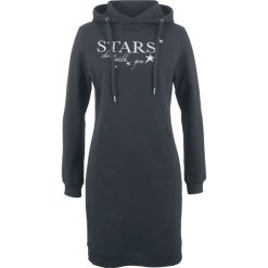 Bluza z nadrukiem bonprix czarny z nadrukiem. Czarne bluzy damskie bonprix, z nadrukiem, bez rękawów, bez kaptura. Za 89,99 zł.