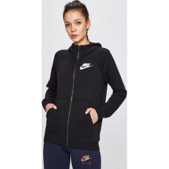 Nike - Bluza. Czarne bluzy damskie Nike, l, z nadrukiem, z dzianiny, bez rękawów, z kapturem. Za 329,90 zł.