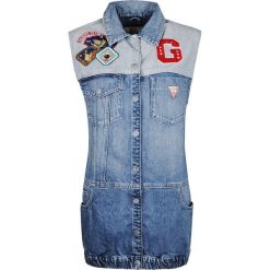 Guess Bezrękawnik. Kurtki damskie Guess, z aplikacjami, z denimu, bez kaptura. Za 399,00 zł.