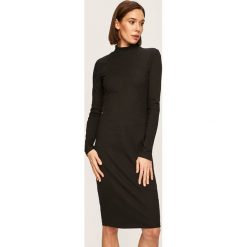 Vero Moda - Sukienka. Czarne sukienki damskie Vero Moda, na co dzień, s, bez wzorów, z elastanu, casualowe, z golfem, z długim rękawem, długie, midi, proste. W wyprzedaży za 79,90 zł.