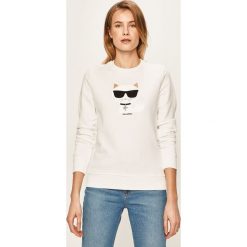 Karl Lagerfeld - Bluza. Czarne bluzy damskie KARL LAGERFELD, s, z aplikacjami, z bawełny, bez rękawów, z kapturem. W wyprzedaży za 599,90 zł.