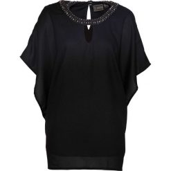 Tunika bonprix czarny. Czarne tuniki damskie bonprix, bez wzorów, z okrągłym kołnierzem, bez rękawów. Za 49,99 zł.
