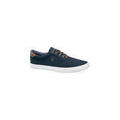 Granatowe tenisówki męskie Tom Tailor. Niebieskie trampki męskie bez wzorów, z gumy, sportowe, na sznurówki. Za 159,90 zł.