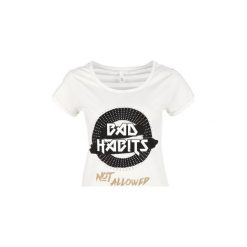 S.Oliver T-Shirt Damski S Kremowy. Białe t-shirty damskie marki S.Oliver, s, w paski, klasyczne, z klasycznym kołnierzykiem. W wyprzedaży za 81,00 zł.