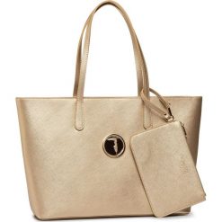 Torebka TRUSSARDI JEANS - Sophie Shopper E/W Lg 75B00838 M053. Żółte torby damskie na zakupy Trussardi Jeans, bez wzorów, z jeansu, eleganckie, duże, bez dodatków. W wyprzedaży za 379,00 zł.