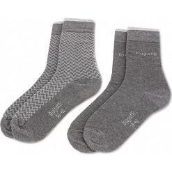 Zestaw 2 par wysokich skarpet unisex BUGATTI - 6279 M Grey 153. Szare skarpetki damskie marki Bugatti, bez wzorów, z elastanu. W wyprzedaży za 29,00 zł.