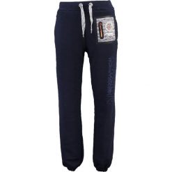 Spodnie dresowe "Mitor" w kolorze granatowym. Niebieskie joggery męskie marki Geographical Norway, z aplikacjami, z dresówki. W wyprzedaży za 117,95 zł.