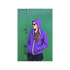 Bluzy rozpinane damskie: BLUZA HOODIE SIMPLE UNISEX fiolet