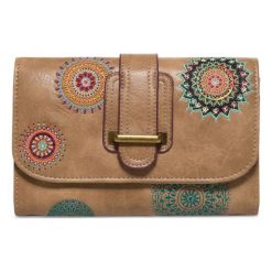 Desigual Portfel Damski Brązowy Siara Lengueta. Pomarańczowe portfele damskie marki Desigual, z haftami. Za 249,00 zł.