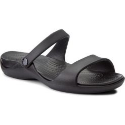 Klapki CROCS - Cleo V 204268 Black/Black. Czarne klapki damskie Crocs, bez wzorów, z tworzywa sztucznego, bez obcasa. Za 129,00 zł.