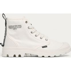 Palladium - Trampki. Białe trampki i tenisówki damskie Palladium, bez wzorów, z materiału, na sznurówki. Za 359,90 zł.