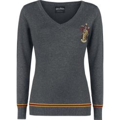 Swetry klasyczne damskie: Harry Potter Gryffindor Sweter damski odcienie szarego