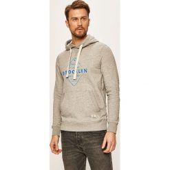 Produkt by Jack & Jones - Bluza. Szare bluzy męskie PRODUKT by Jack & Jones, s, z aplikacjami, z bawełny, z kapturem, bez rękawów, z kapturem. W wyprzedaży za 99,90 zł.
