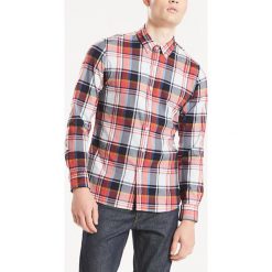 Levi's Koszula Czerwony. Czerwone koszule męskie Levi's®, s, w kratkę, z bawełny, bez kołnierzyka, z długim rękawem. Za 309,95 zł.
