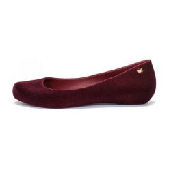 Baleriny damskie: Zaxy Baleriny Damskie Pop Flocked 38 Burgund