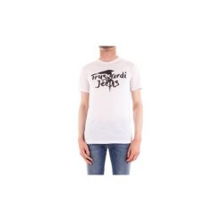 T-shirty z krótkim rękawem Trussardi 52T00240-1T001675. Białe t-shirty męskie Trussardi, s, bez wzorów, bez kołnierzyka, krótkie. Za 202,53 zł.