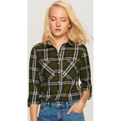 Koszula w kratę - Khaki. Brązowe koszule damskie Reserved. W wyprzedaży za 39,99 zł.