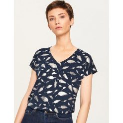 T-shirt we wzory - Granatowy. Niebieskie t-shirty damskie Reserved, l. Za 49,99 zł.