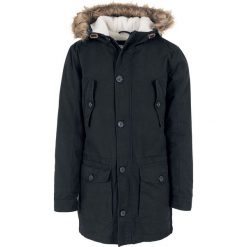Urban Classics Sherpa Lined Cotton Parka Płaszcz czarny. Czarne płaszcze na zamek męskie Urban Classics, na zimę, xl, z motywem zwierzęcym, z futra. Za 324,90 zł.
