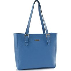 Torebki klasyczne damskie: Skórzana torebka w kolorze niebieskim – (S)40 x (W)30 x (G)13 cm