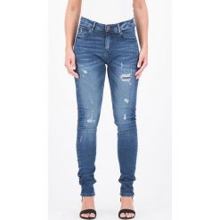 Dżinsy "Celia" - Superslim fit - w kolorze niebieskim. Niebieskie jeansy damskie Garcia, l, w paski, z podwyższonym stanem. W wyprzedaży za 119,95 zł.