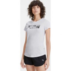 Puma Koszulka Biały. Białe koszulki damskie Puma, l, z nadrukiem, z bawełny, bez kołnierzyka, z krótkim rękawem. Za 111,95 zł.