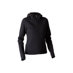 Bluza na zamek z kapturem Gym & Pilates 900 damska. Czarne bluzy polarowe DOMYOS, s, z kapturem. Za 109,99 zł.