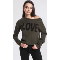 Ciemnozielony Sweter To All Appearances. Zielone bez kategorii other, z nadrukiem, casualowe. Za 39,99 zł.