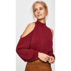 Answear - Bluzka. Żółte bluzki damskie ANSWEAR, s, bez wzorów, z poliesteru, casualowe, z golfem, z długim rękawem. W wyprzedaży za 49,90 zł.