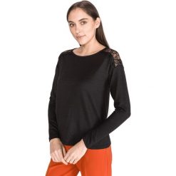 Vero Moda Malena Sweter Czarny. Czarne bluzy damskie Vero Moda, s, w koronkowe wzory, z elastanu, bez rękawów, bez kaptura. Za 109,95 zł.