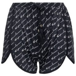 Szorty sportowe Emporio Armani 262574 9P310 62620. Czarne spodenki sportowe damskie Emporio Armani, m, bez wzorów, z elastanu, sportowe. W wyprzedaży za 209,00 zł.