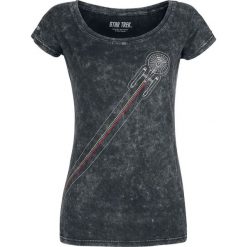 Star Trek Space Koszulka damska ciemnoszary. Szare t-shirty damskie marki Star Trek, l, z nadrukiem, retro, z dekoltem w łódkę. Za 42,90 zł.